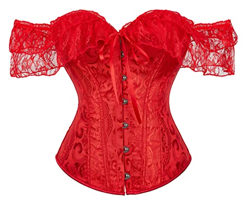 Amazon.com: Moessa Women Floral Lace Off Shoulder Corset Bustier